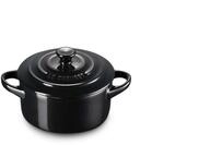 LE CREUSET Mini-Cocotte aus Steinzeug, 200 ml, 10 x 5 cm, Schwarz gl&auml;nzend,