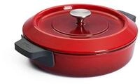 WOLL &ndash; Iron Gusstopf &Oslash; 28 cm rot mit Deckel & Silikongriffen &ndash; emailliertes
