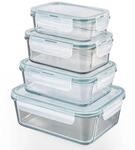 GOURMETmaxx Glas-Frischhaltedosen Klick-it 4er Set | Als Brotdose oder f&uuml;r...