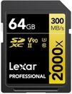 Lexar Professional 2000x SD Karte 64GB, SDXC UHS-II Speicherkarte ohne Leseger&auml;t,