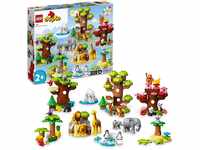 LEGO DUPLO Wilde Tiere der Welt, Zoo-Spielzeug mit Sound, 22 Tierfiguren,...
