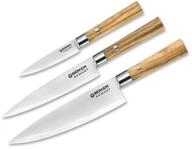 B&ouml;ker Damast Olive Messerset, Braun, 35 x 15 x 4 cm