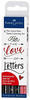 Faber-Castell 267115 - Tuschestift Pitt Artist Pen Lettering, 4er Etui Love