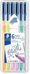 STAEDTLER triplus color 323 Fasermaler &ndash; 6er-Box, Pastell | Dreikantiger...