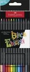 Faber-Castell - Buntstifte Set Black Edition 12-teilig im Kartonetui | Brillante