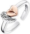 Engelsrufer Damen Ring aus Sterling Silber mit Fl&uuml;gel und Herz, ros&eacute;vergoldet,