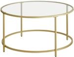 VASAGLE Runder Couchtisch, Wohnzimmertisch mit Stahlgestell | Salontisch,