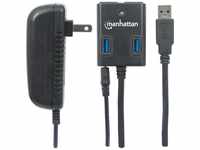 Manhattan USB 3.0 Hub (4 Ports, Stromversorgung über Netzteil oder USB) 162302