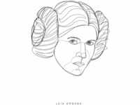 Komar Wandbild | Star Wars Classic Force Faces Leia | Kinderzimmer,...