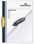 Durable Klemm-Mappe Swingclip aus PP, bis zu 30 Blatt A4, orange, 25er Packung,
