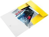 Leitz WOW Eckspannermappe aus Kunststoff, A4, Gummizugverschluss, Gelb, WOW, 45990016