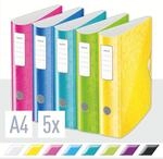 LEITZ Ordner 8cm Active Wow breit Sparpaket 5 St&uuml;ck, Farblich sortiert