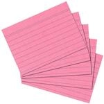 herlitz Karteikarten A5 21 x 14,9 cm, liniert, rosa, 4 x 100 St&uuml;ck