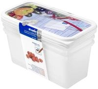 Rotho Domino Aufbewahrungsbox Set 3 x 1,5 L mit Deckel f&uuml;r Freezer Wei&szlig; |...