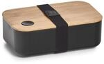 Zeller 14731 Lunch Box, Kunststoff/Bamboo, Brotdose, schwarz, ca. 19,3 x 11,8 x...
