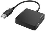 Hama USB Hub 2.0, 4-Fach Adapter (4in1 USB A Hub, Splitter mit 4-Ports, klein &