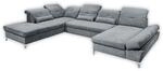 Stella Trading MELFI Wohnlandschaft in U-Form, Stoffbezug Anthrazit -...