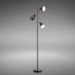 B.K.Licht - Stehlampe Vintage mit Fu&szlig;taster, schwenkbar, E27 Fassung, max. 25...