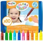 Aladine 3042032-10 Malstifte f&uuml;r die Badewanne, abwaschbare Bademalstifte f&uuml;r