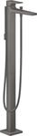 hansgrohe bodenstehende Wannenarmatur, f&uuml;r 2 Funktionen, Brushed Black Chrome