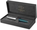 Parker 51 Kugelschreiber | Petrolblauer Schaft mit Chromfarbenen Zierteilen 