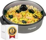 Bestron Elektrische Partypfanne, XXL-Multifunktionspfanne &Oslash;40cm mit Glasdeckel,
