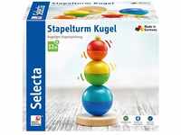 Selecta 62002 Kugel Stapelturm, Holzspielzeug, 16 cm, bunt, 10 Monate to 6 Jahre