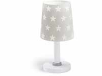 Dalber Kinder Tischlampe Nachttischlampe Sterne Stars Grau, 15 x 15 x 30 cm