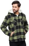 Brandit Lumber Jacket Hooded, Farbe: black+oliv, Gr&ouml;&szlig;e: S