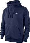 Nike BV2648 M NSW Club Hoodie FZ FT Sweatshirt Mens Midnight Navy/Midnight...