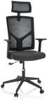 hjh OFFICE 751002 B&uuml;rostuhl Breton B Stoff/Netz Schwarz Drehstuhl ergonomisch...