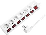 LogiLink LPS250 - 6-Fach Steckdosenleiste (Schutzkontakt) - CEE 7/3, mit 6X...
