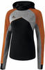 ERIMA Damen Sweatshirt Premium One 2.0 Kapuzensweat, schwarz/grau melange/neon