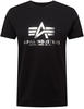 Alpha Industries Herren Basic Foil Print T-Shirt, Black/Metalsilver, M
