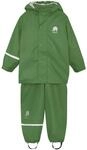 CeLaVi Unisex Basic Rainwear Set-solid PU Regenjacke, Elm Green, 80