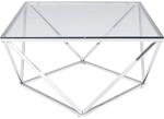 Kare Design Couchtisch Cristallo, Silber, 45x80x80cm