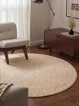 BT Carpet Wolly Teppich Rund &ndash; Wohnzimmerteppich Flachgewebe Kurzflor Woll-Optik