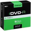 Intenso DVD-R Rohlinge 4,7 GB 16x kratzfest Cover-Card 10er Pack Slim Case