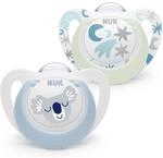 NUK Star Babyschnuller | 0&ndash;6 Monate | Day & Night Schnuller | BPA-freies Silikon 
