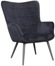 byLIVING Sessel UTA, Samtstoff schwarz, Gestell schwarz, Relaxsessel |...