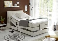 CARPINO Boxspringbett 120x200 elektrisch verstellbar, Creme - Bequemes...