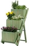 dobar&reg; 29253e ausklappbare Pflanztreppe Dreistufig | Blumentreppe mit 3...