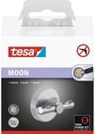 tesa MOON Handtuchhaken, verchromter Edelstahl - Bad-Haken zur Wandbefestigung ohne