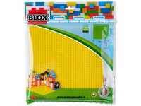 Simba 104114556 - Blox, 4x Bauplatte, je 25x25cm, gelb, grau, grün, blau, hohe