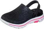Skechers Damen Go Walk 5 Astonished Sandalen, Black White Synthetic, 38 EU