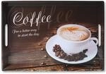 Kesper Serviertablett, 77397, Motiv: Coffee, Ma&szlig;e: 50 x 35 x 4,5 cm, Melamin, Braun