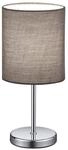 Reality Leuchten Tischleuchte Jerry R50491011, Metall Nickel matt, Stoffschirm Grau,