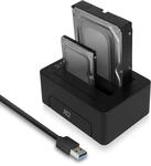 ACT Dual Festplatten Docking Station, USB 3.0 HDD Docking Station f&uuml;r 2.5"/3.5" SATA