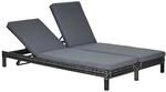 Outsunny Polyrattan Doppelliege Sonnenliege Gartenliege f&uuml;r 2 Personen...