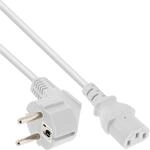 InLine 16655W Netzkabel, Schutzkontakt gewinkelt auf Kaltger&auml;testecker C13, 5m,
